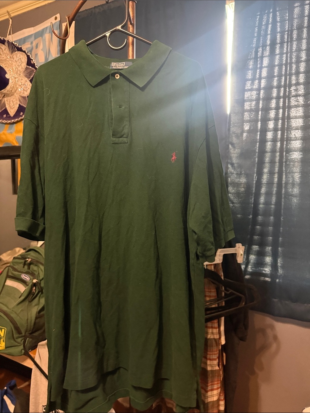 Ralph Lauren Green Polo with Red Pony Embroidery